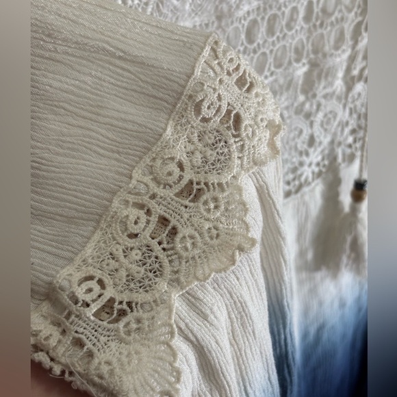 Boho Ombre Tunic Dress with Crochet Lace Detail - Picture 8 of 9